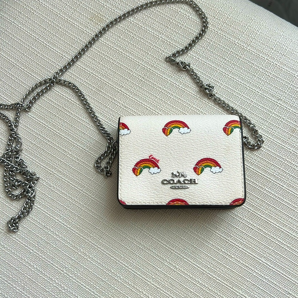 🌈COACH Mini Rainbow Wallet w/ Chain 🌈